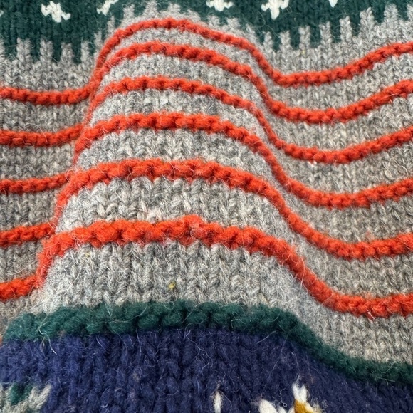 Vintage Ecuador Tejidos Hand Knit Chunky Heavy Wool Cardigan Hand Made - Picture 6 of 12